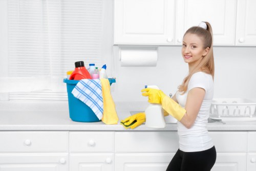 Professional carpet cleaning equipment used in a business premises